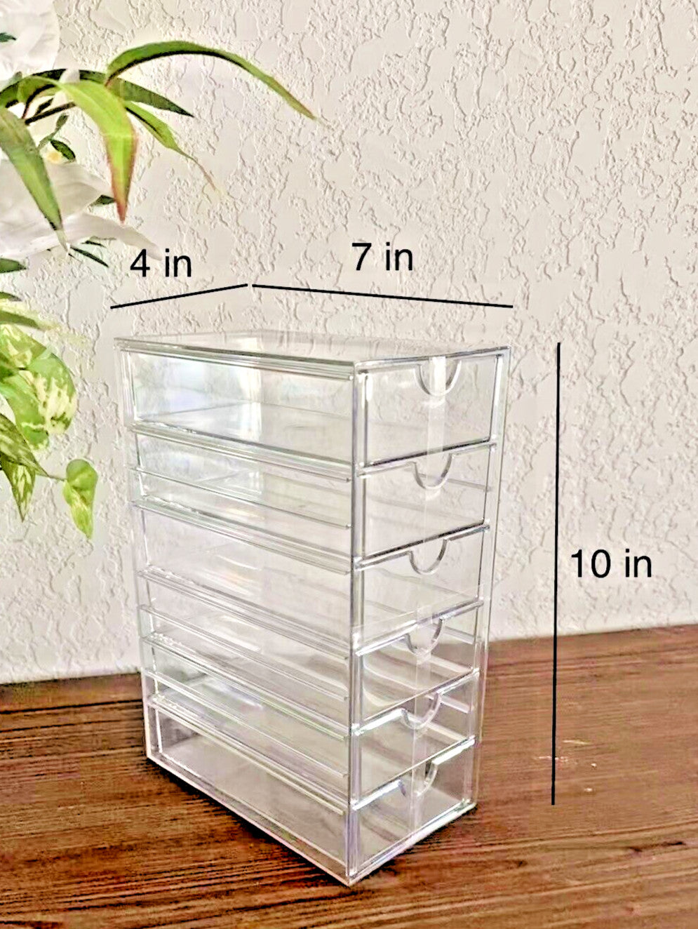 Acrylic Makeup & Jewelry Organizer with 6 Drawers - Clear Storage Box