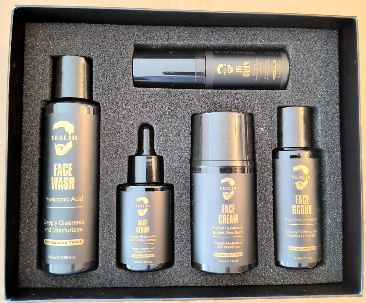 Men's Skin Care Set - Hydrating, Anti-Aging, Nourishing 5-Piece Kit