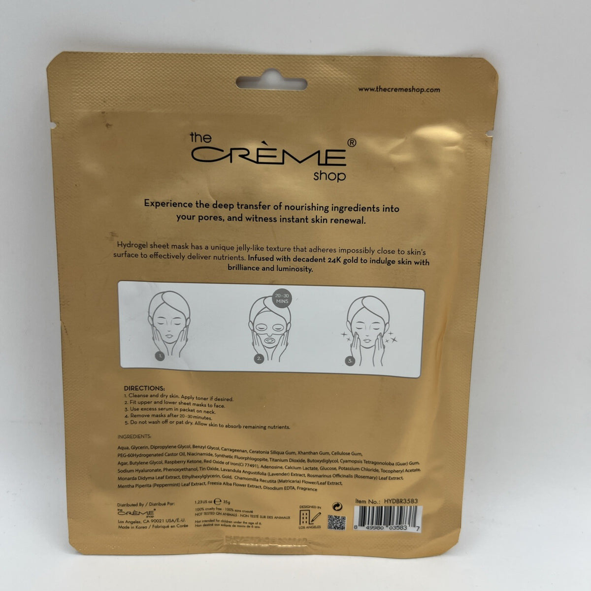 24K Gold Face Mask 2 Pack