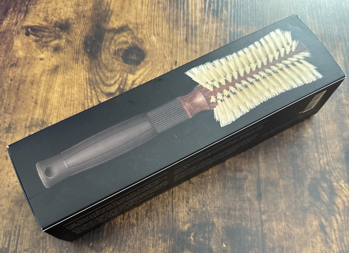 Pre-Curved Blowdry Hairbrush with 12 Rows for Long Hair - Boar Bristle