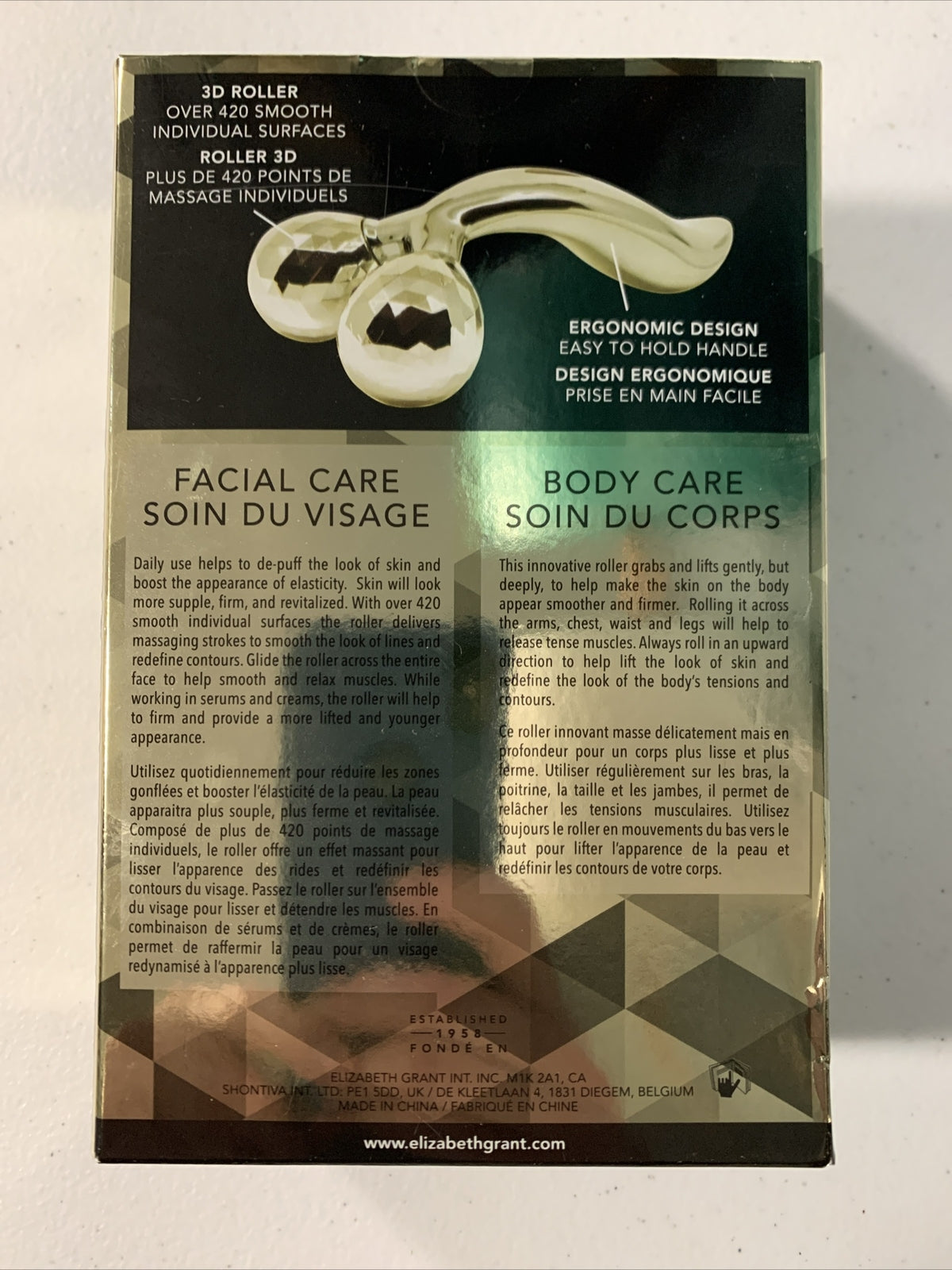 3D Face & Body Massage Roller - Silver