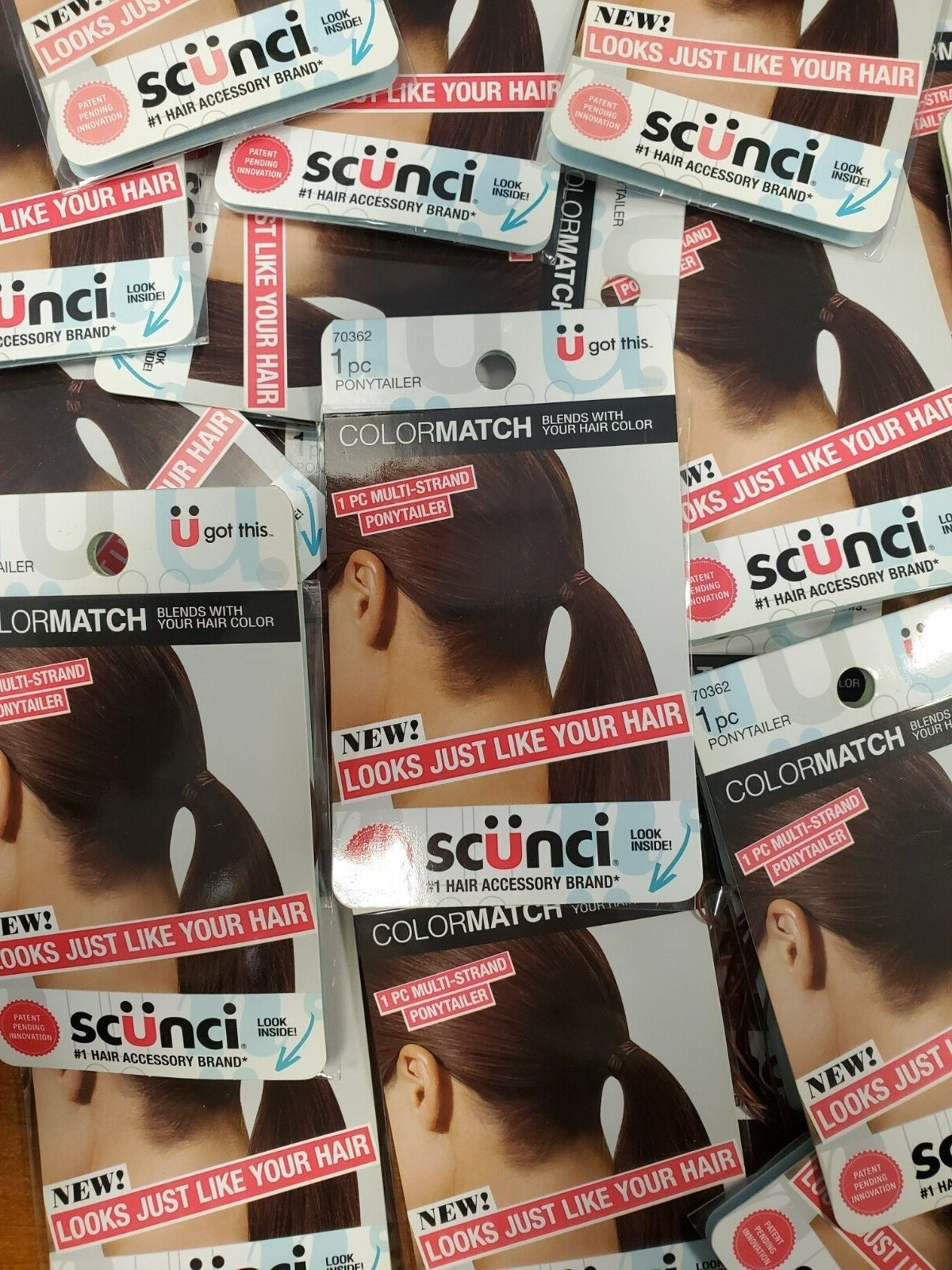 Scunci Color Match Multi Strand Ponytailer *BROWN* *CHOOSE QUANTITY
