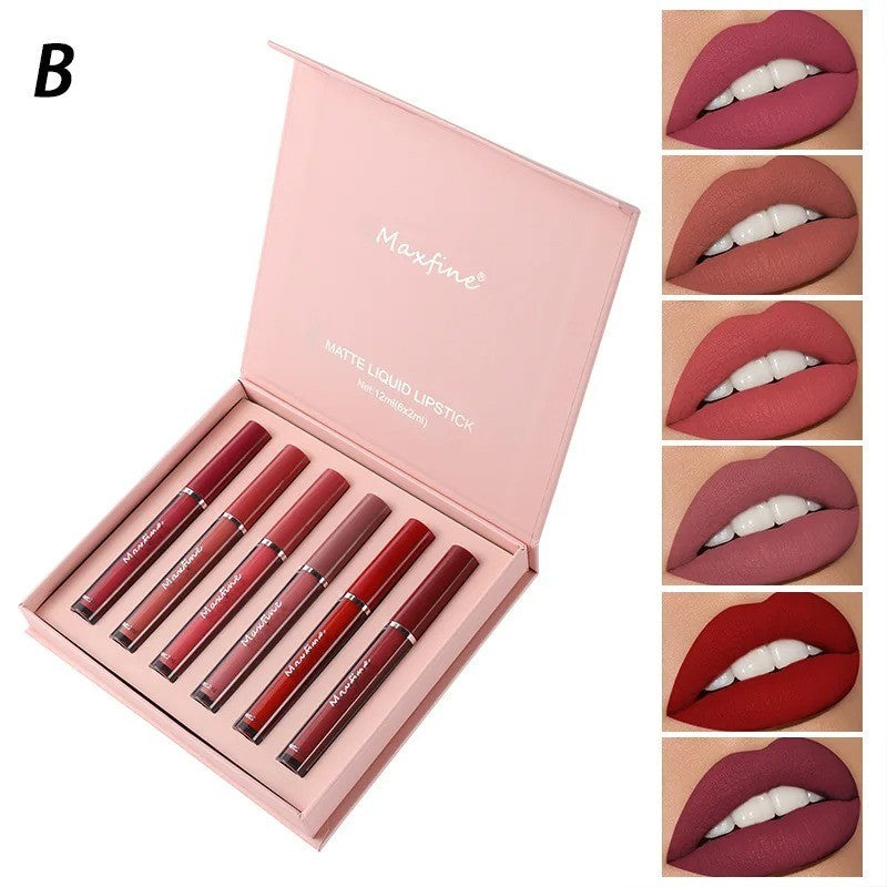 6pcs Waterproof Matte Lipstick Set Long Lasting Lip Makeup Beauty