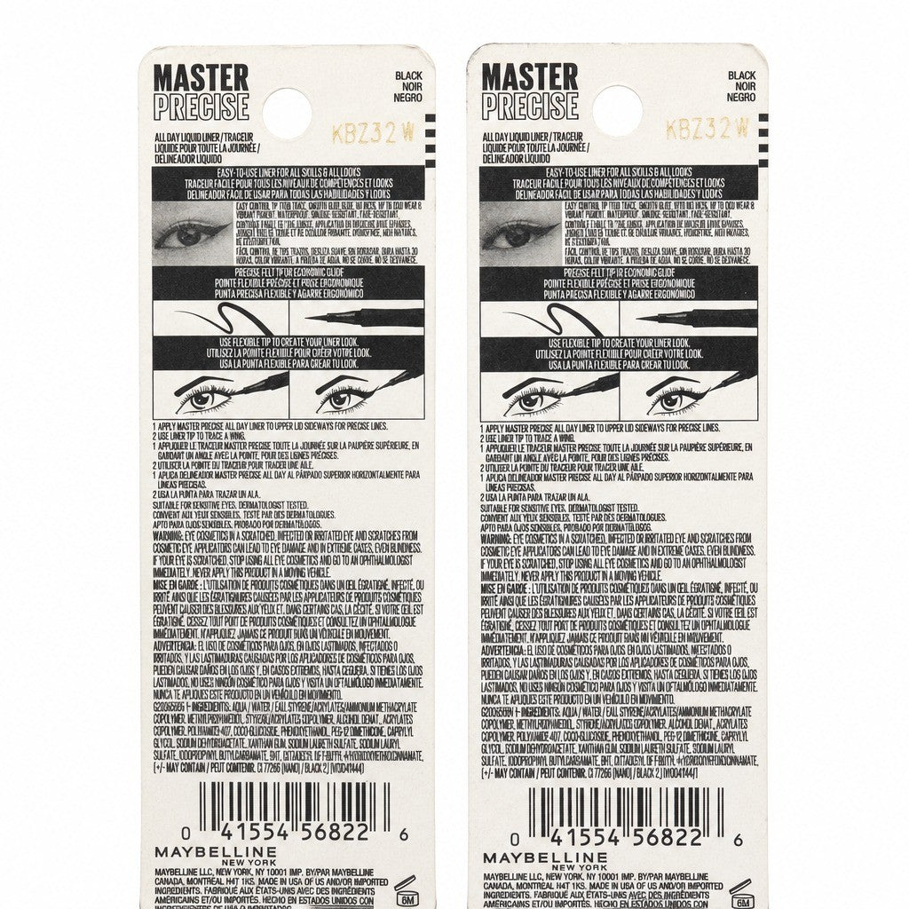 Maybelline Eyestudio Waterproof Liquid Eyeliner Black 2 Pack