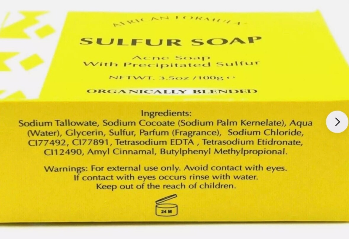 Sulfur Acne Face Soap 3 Pack - Organic Clarifying Facial Cleansing Bar