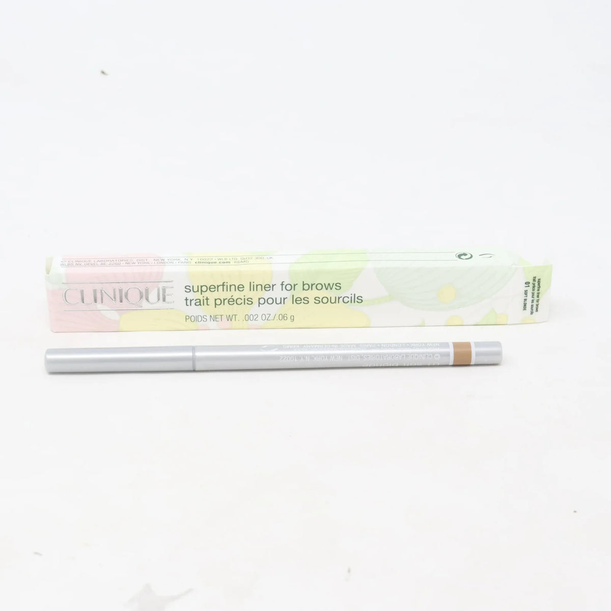 Clinique Superfine Brow Pencil 01 Soft Blonde - Natural, Long-Lasting, 0.08g
