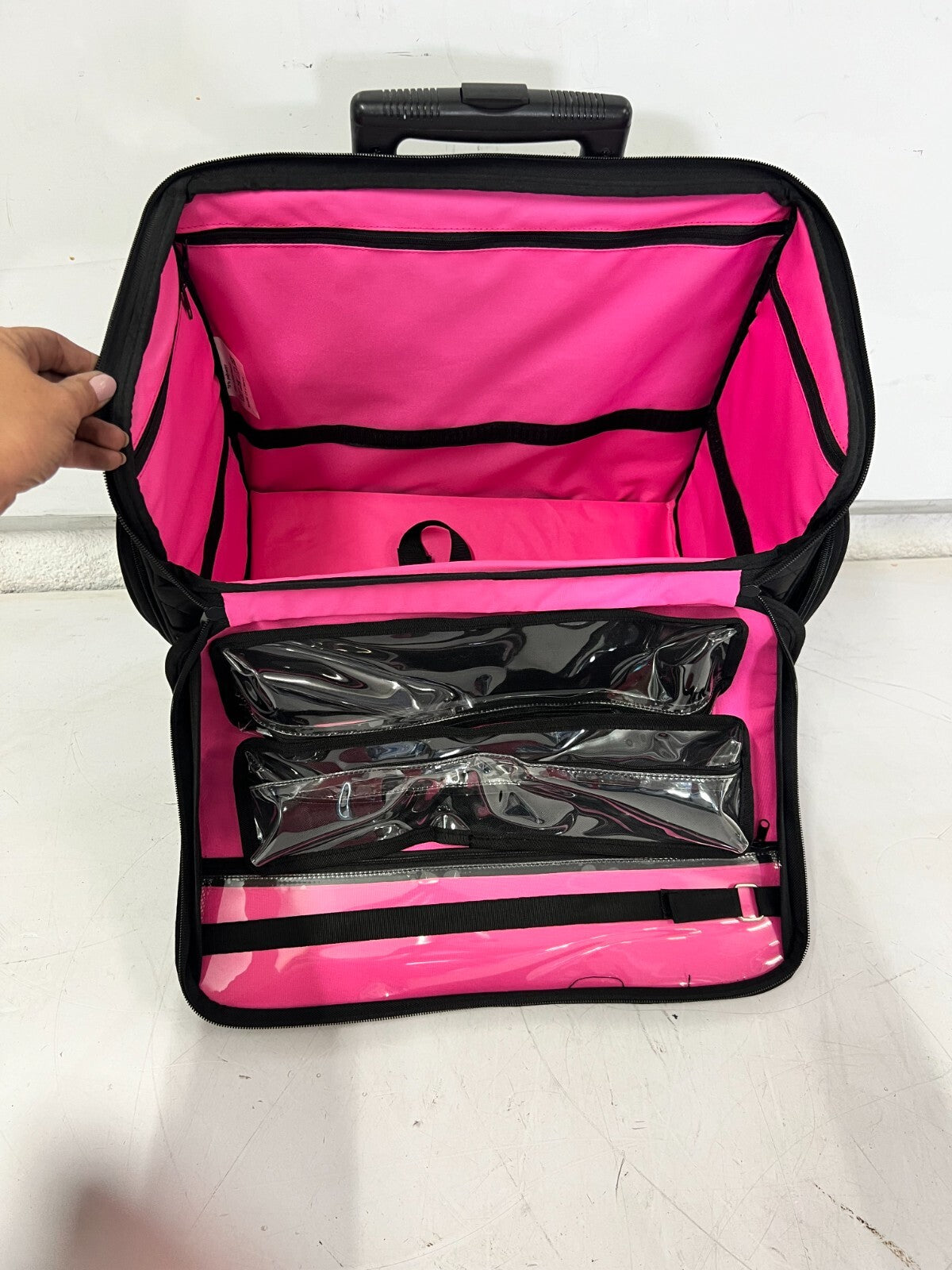 Rolling Makeup Train Case with Wheels & Large Capacity - Portable Cosmetic Organizer
