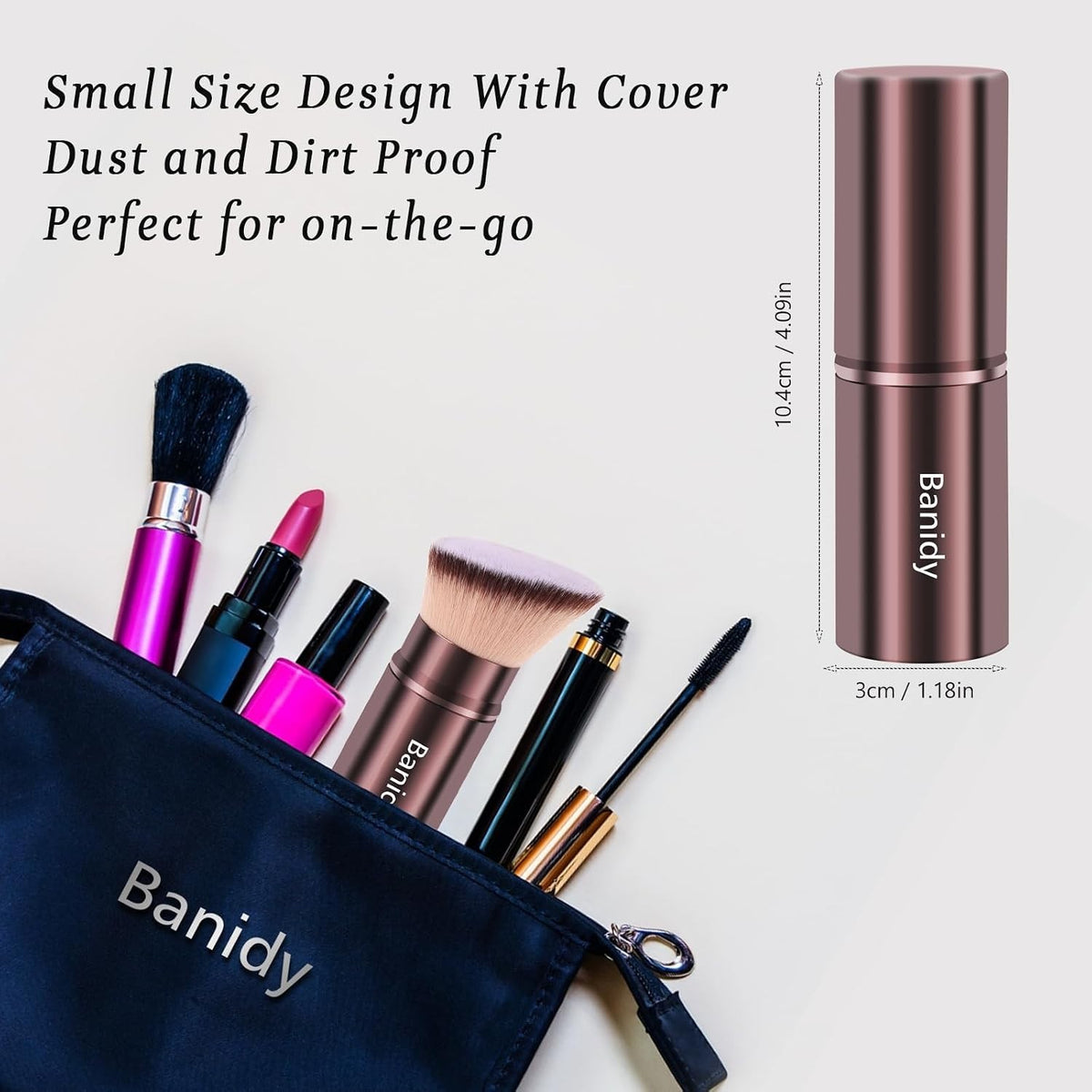 Retractable Makeup Brush with Soft Bristles for Liquid & Powder Application