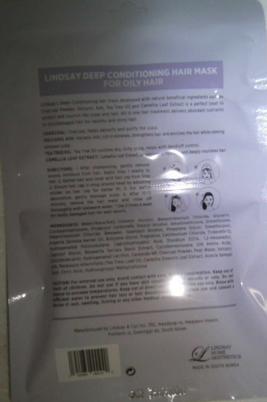 Deep Conditioning Hair Mask for Oily Hair - 4 Pack with Charcoal & Tea Tree Oil