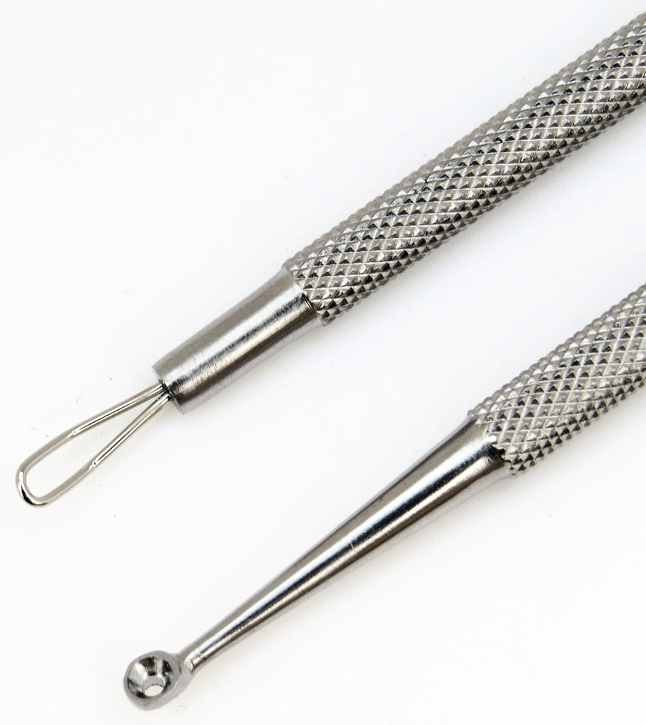 Professional Comedone Blackhead Extractor Kit with Tweezers & Nail File