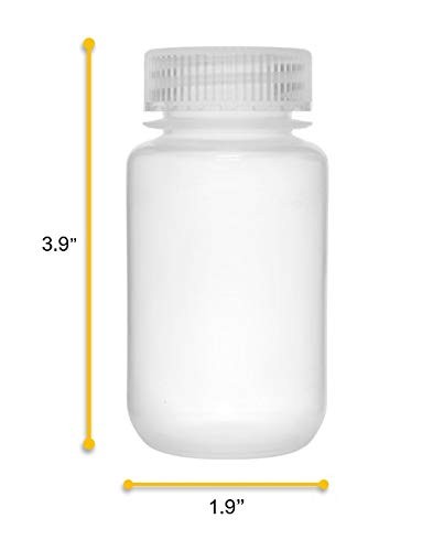 12 Pack 125ml Translucent Polypropylene Reagent Bottles with Wide Mouth & Screw Cap