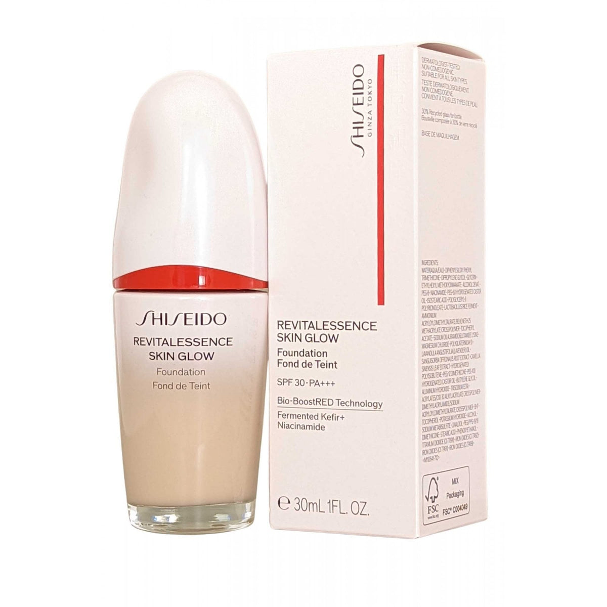 Shiseido Revitalessence Skin Glow Foundation SPF 30 Porcelain 30ml - Authentic
