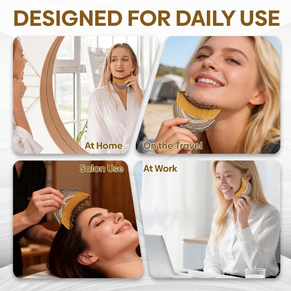 Lymphatic Face Massage Brush Set for Jawline Contouring & Skin Glow - 2 Pack