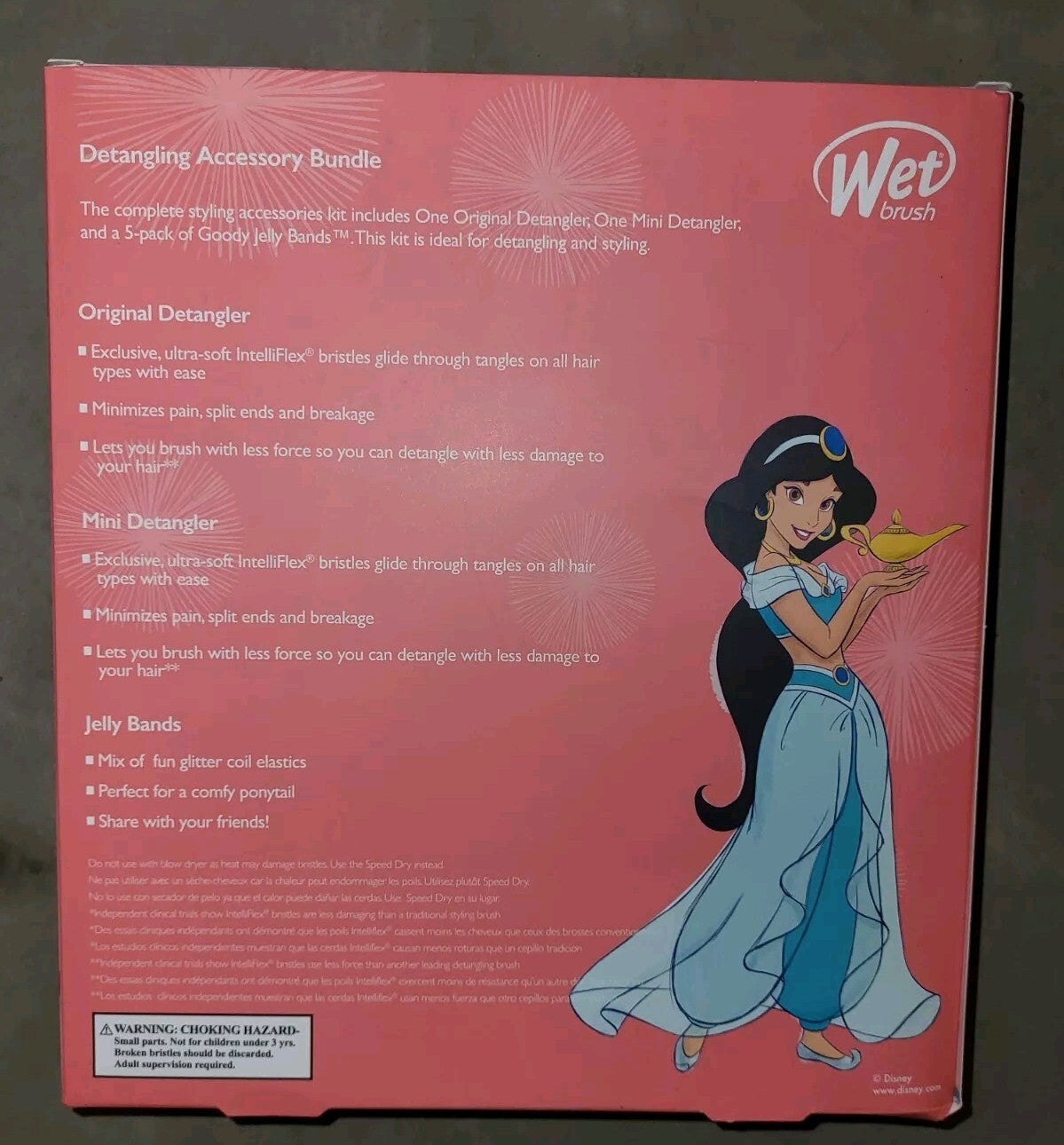 Disney Princess Jasmine Hair Detangler Brush & Accessory Set for Kids