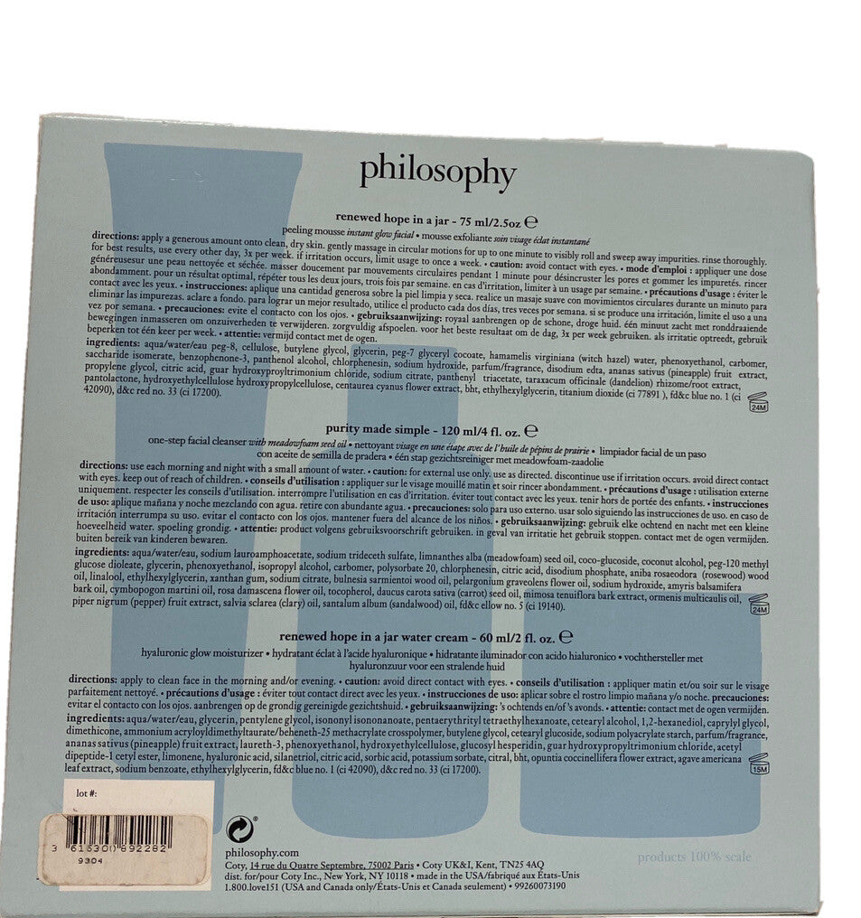 Philosophy Skincare Set - Hope in a Jar Water Cream & Peeling Mousse Gift Set