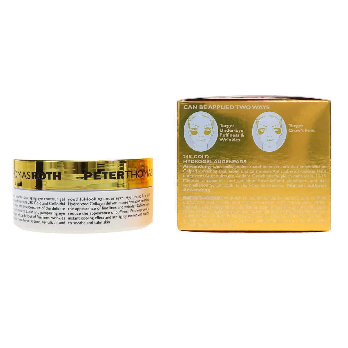 Anti-Aging Eye Patches with Gold & Caffeine - Hydrating, Firming, 60 pcs
