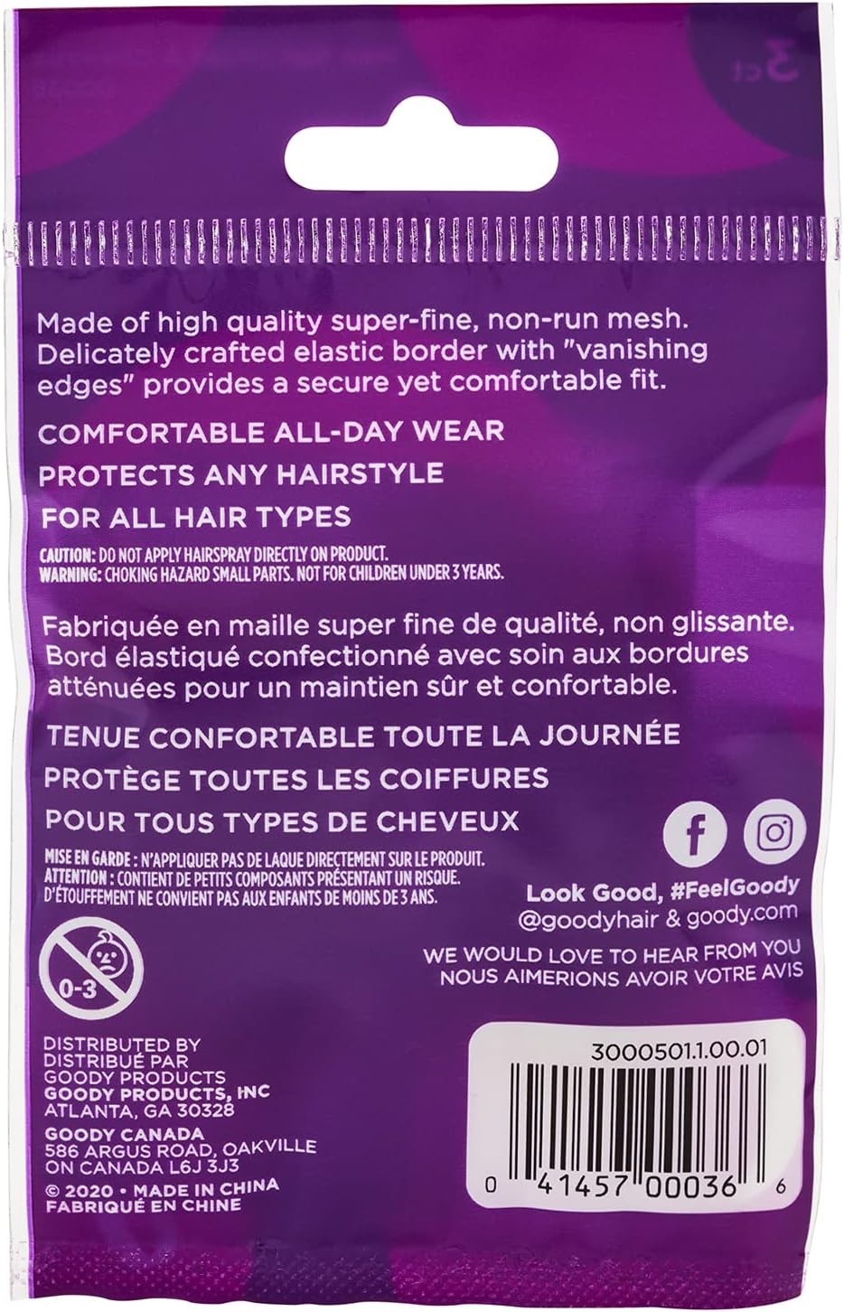 Goody Ouchless 3 Black Hair Nets