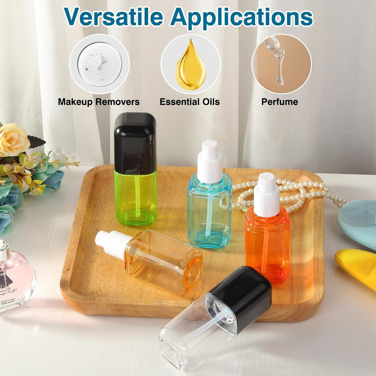 3 Pack Small Refillable Spray Bottles 2.7 oz Leakproof Travel Dispensers