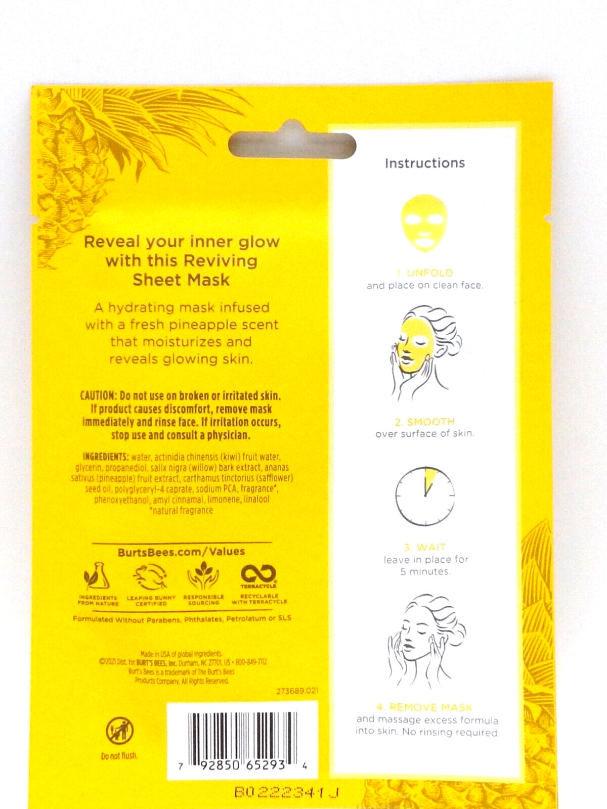 Pineapple Reviving Sheet Mask - Single Use
