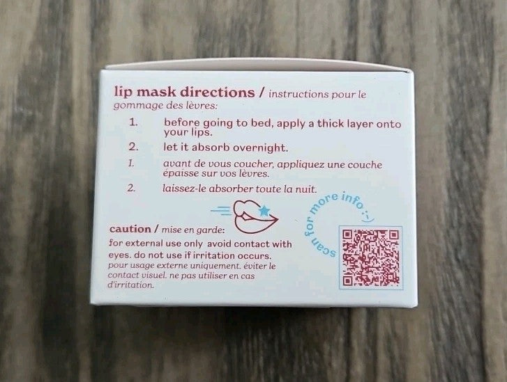 Natural Vanilla Cherry Lip Mask - 2 Pack, Hydrating & Vegan 20g
