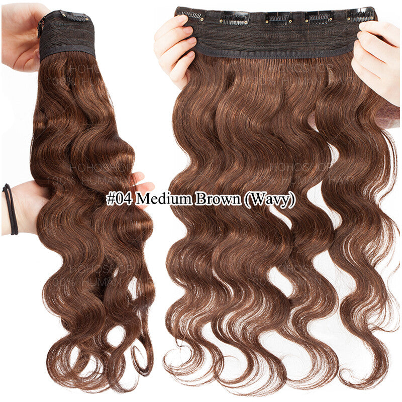 Thick Clip-In Human Hair Extensions Full Head Remy Weft - Various Lengths & Colors