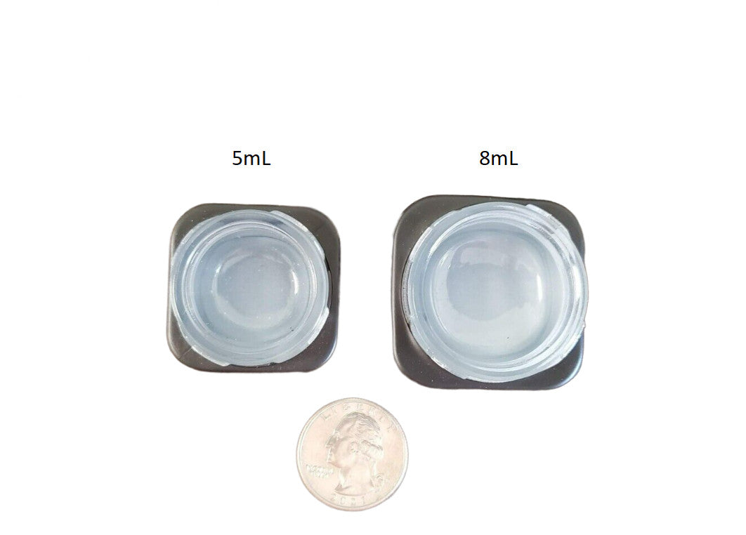 5mL Thick Glass Cube Storage Jars Set - Child-Resistant Food & Herb Containers