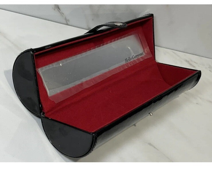 Double Ended Makeup Brush Set with Mirrored Black Carry Case