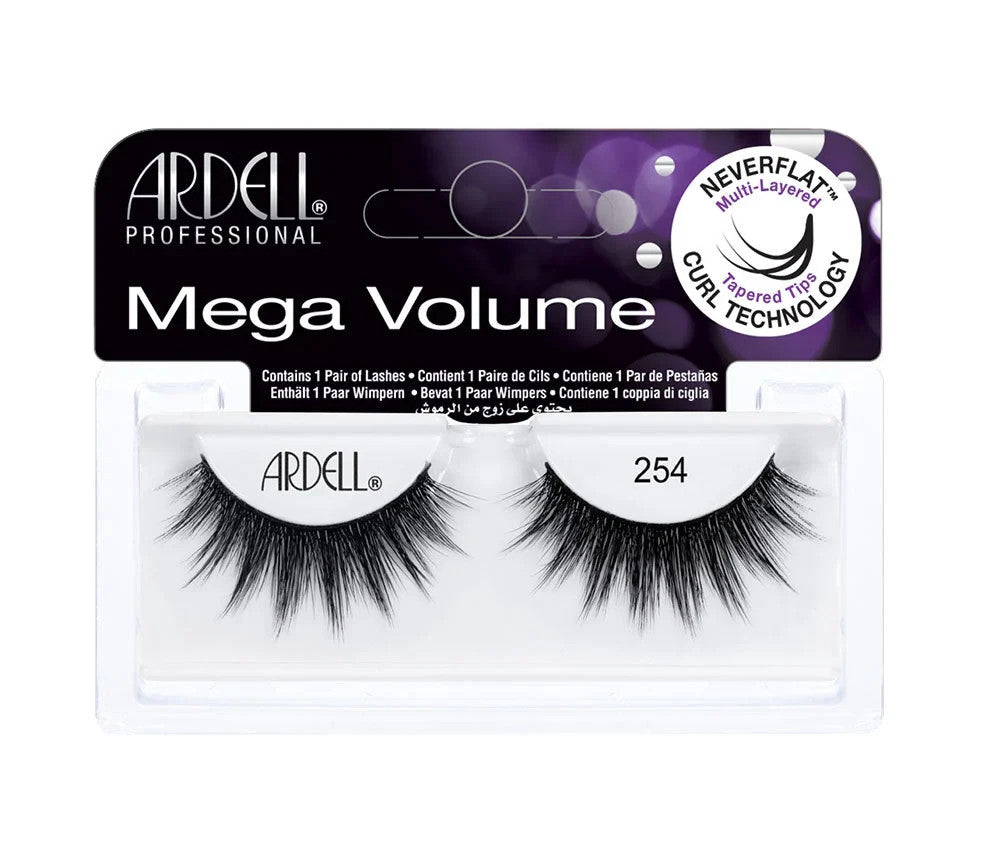 4 Pairs Mega Volume False Eyelashes - Natural Look, Tapered Tips