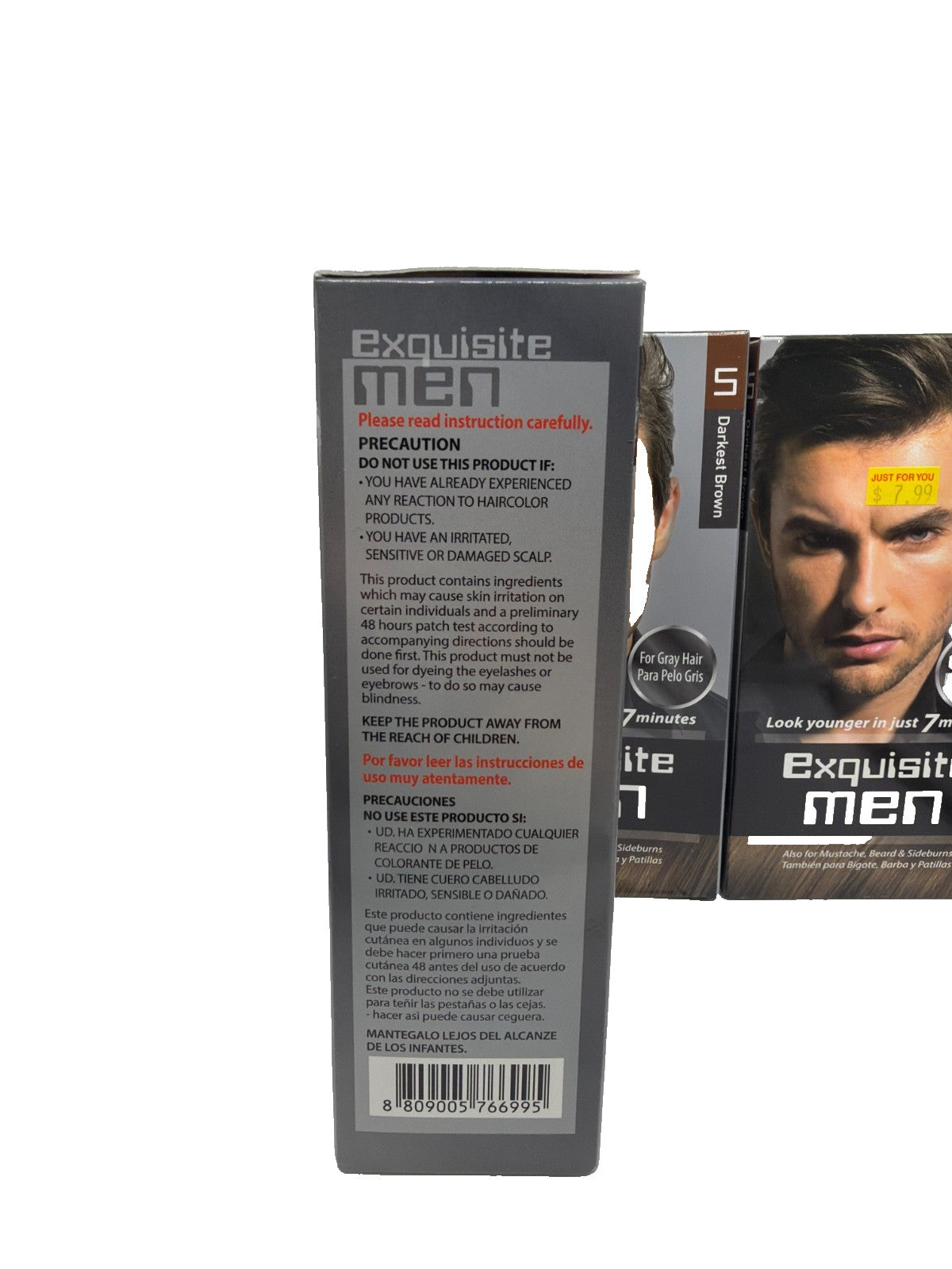 Men's Hair Color Darkest Brown #5 - 3 Box Set