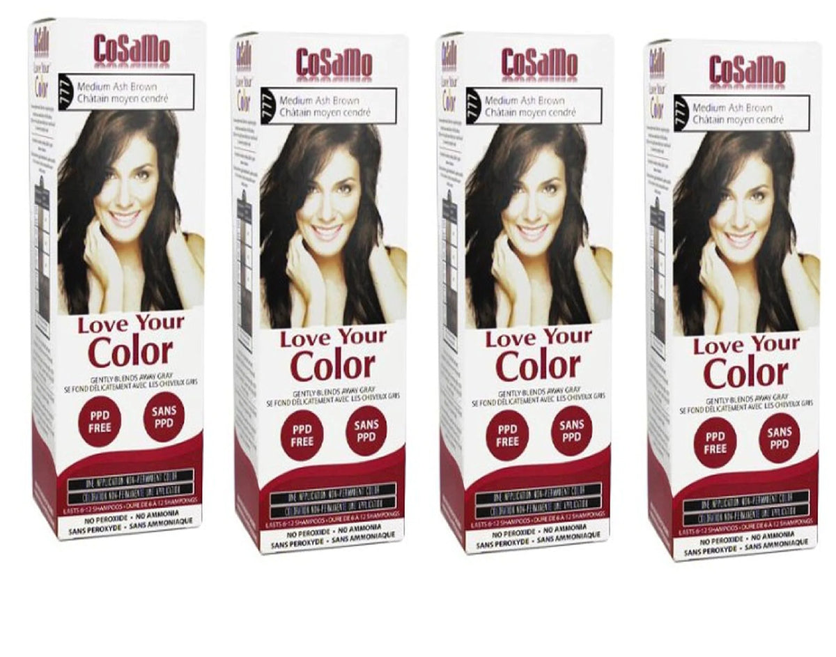 Hair Color #777 Medium Ash Brown - 4 Pack