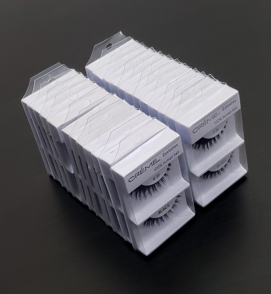 24 Pack False Eyelashes #30 Natural Touch Handmade Lightweight for Makeup & Heavy Users