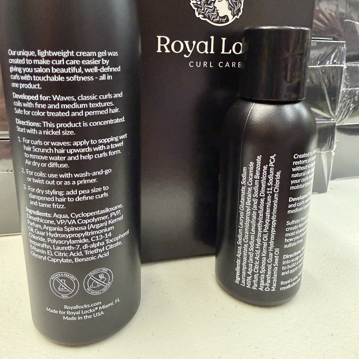Curl Cream Gel with Argan Oil & Sample Shampoo for Curly Hair - Anti-Frizz