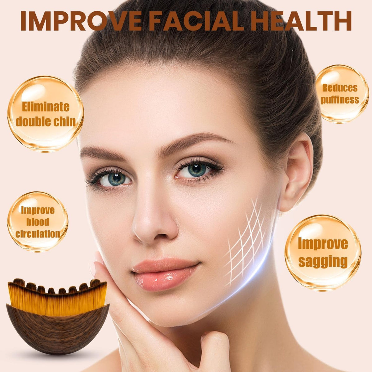 Lymphatic Contour Face Brush Set for Detox and Skin Sculpting - Soft Bristles