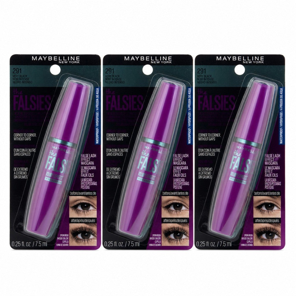 Maybelline Waterproof Volum' Express The Falsies Mascara Very Black 3-Pack
