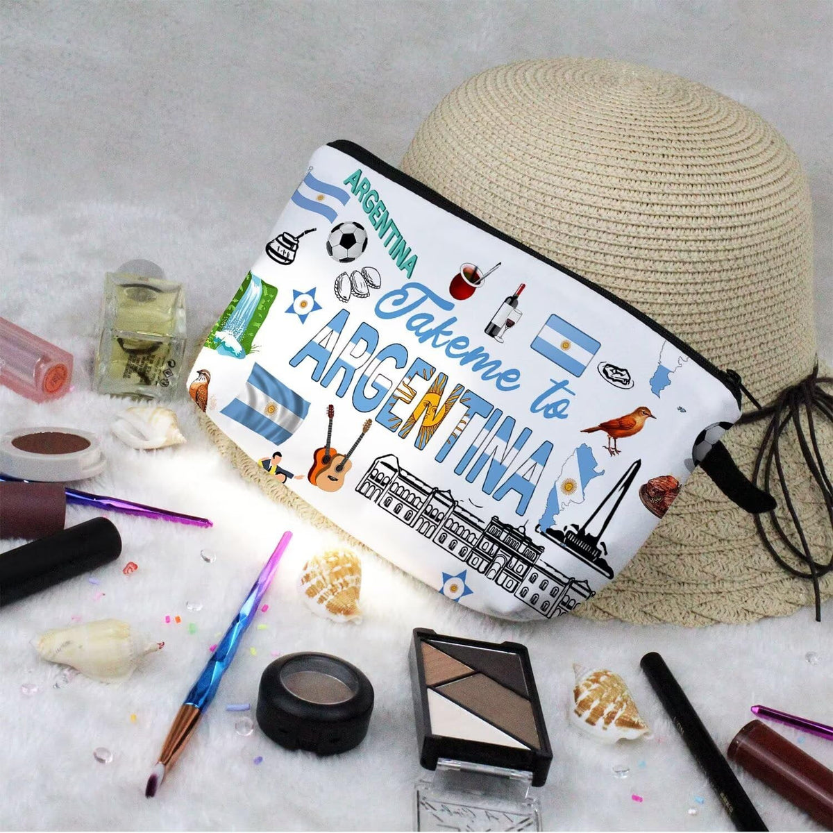 Luggage & Bags Small Cosmetic Makeup Bag Travel Organizer - Argentina Design