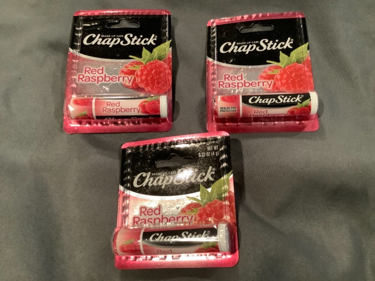 3 Pack Sealed Red Raspberry Lip Balm Tubes - Moisturizing & Flavored