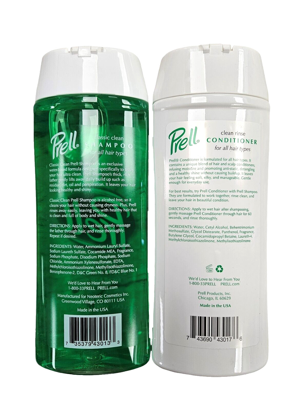 Prell Shampoo & Conditioner Set - Classic Clean, 13.5 fl oz Each