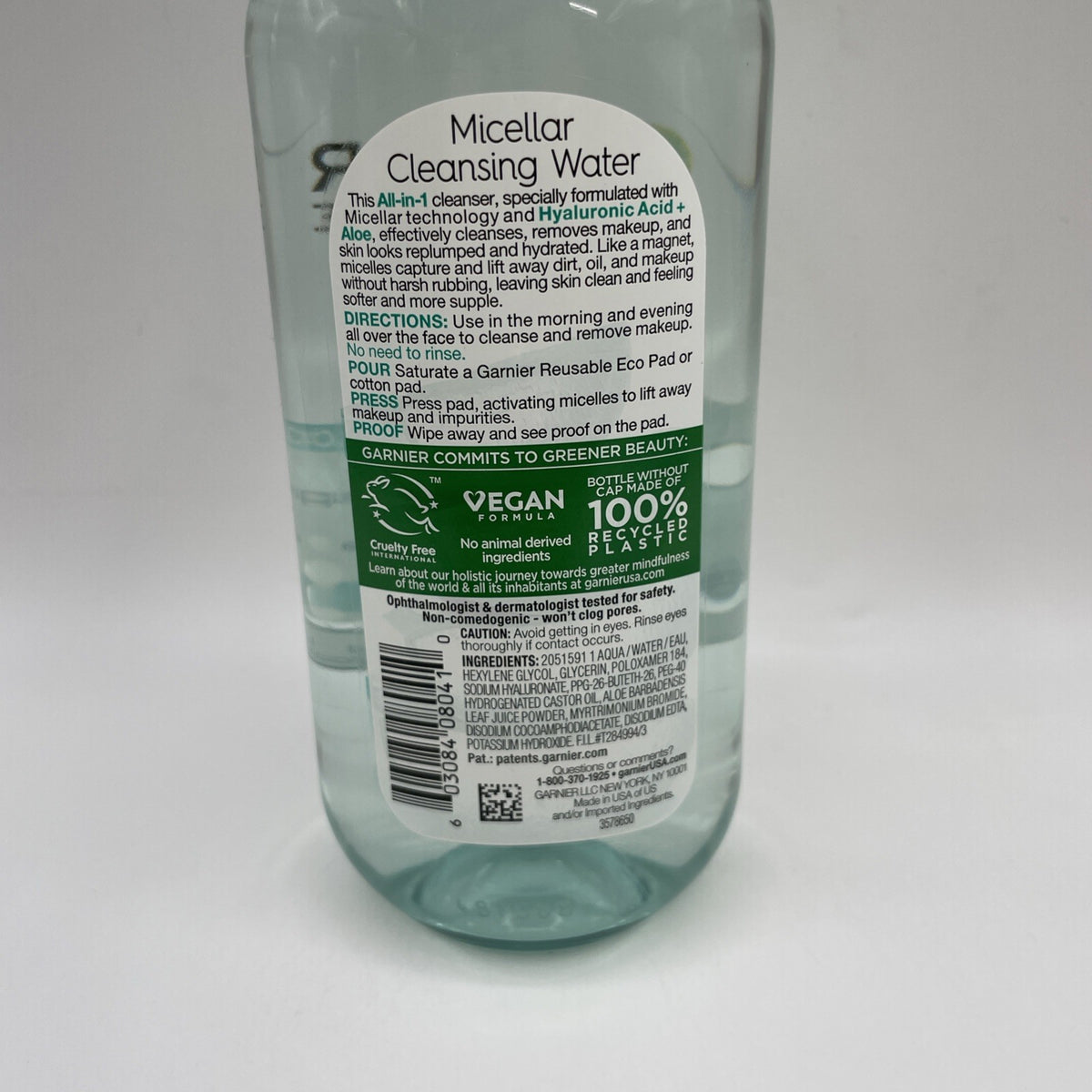 Garnier Micellar Water + Hyaluronic Acid Facial Cleanser & Makeup Remover 2 Pack
