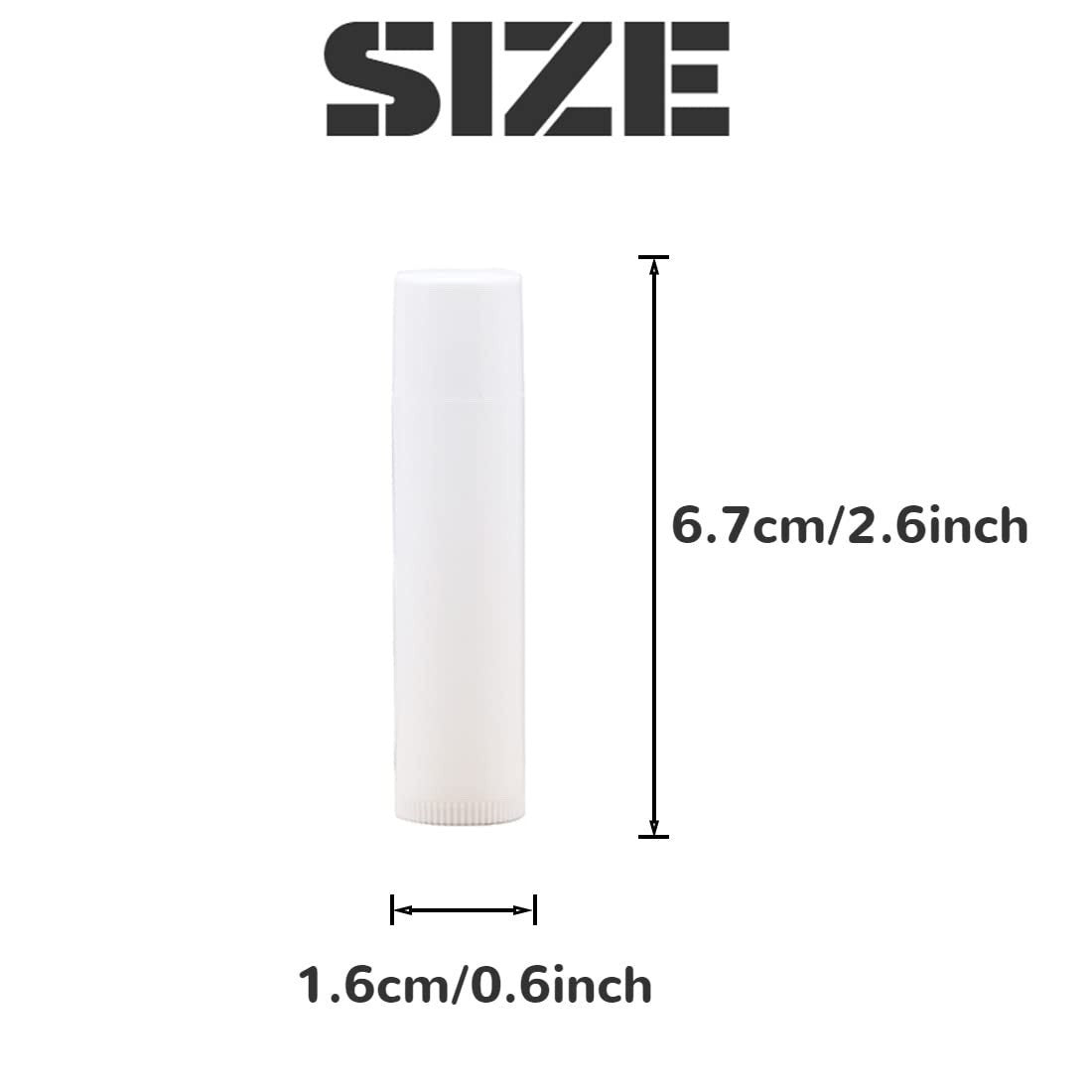 50 Empty Lip Balm Tubes with Tray - Black Plastic Chapstick Containers BPA-Free