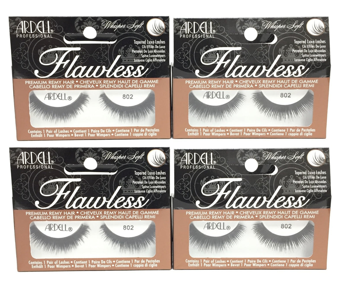 (4 Pack) Ardell Flawless Tapered Luxe False Eyelashes 802 - Natural Volume & Length