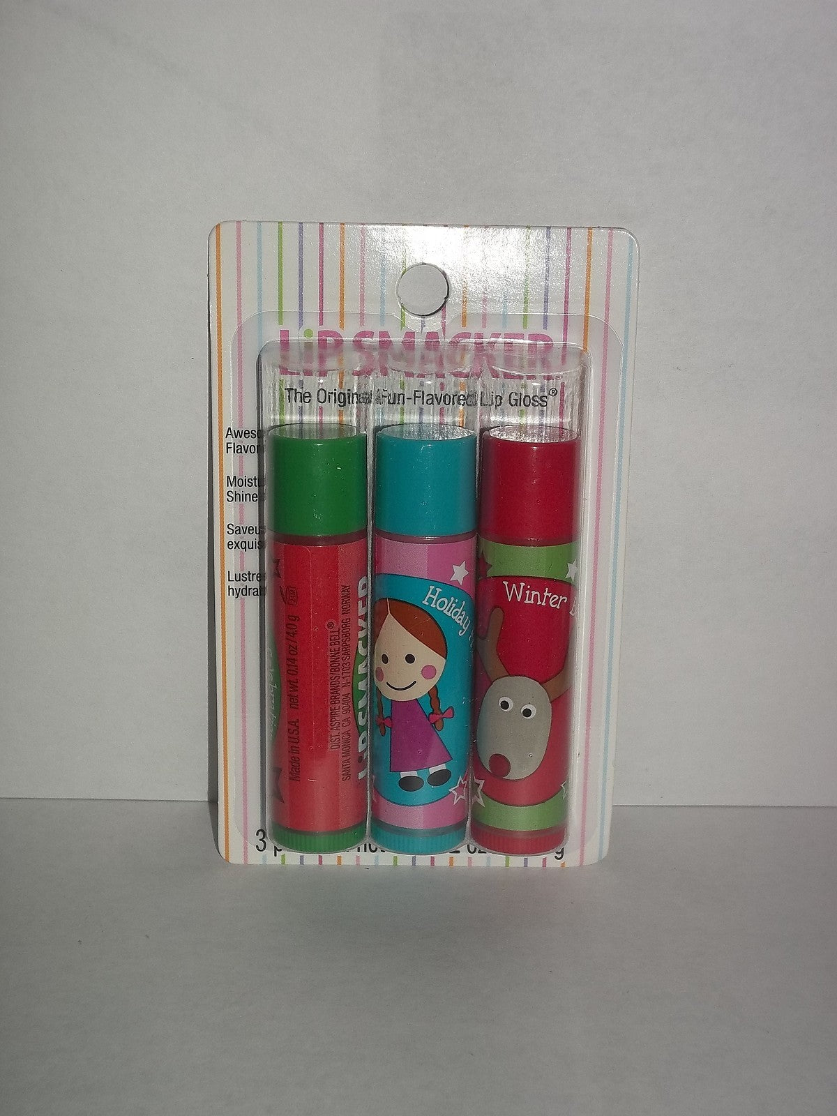 Set of 3 Lip Glosses - Candy Cane, Winter Berries & Holiday Fruit Punch