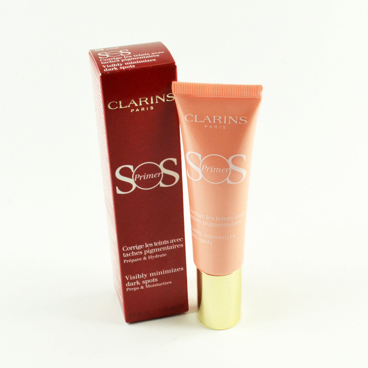 Clarins SOS Face Primer #03 Coral - Minimizes Dark Spots, Moisturizes, 30mL