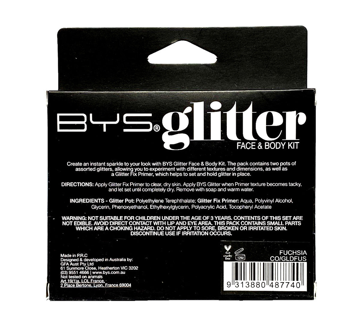 Glitter Face & Body Kit Fuchsia - Face & Body Glitter with Primer