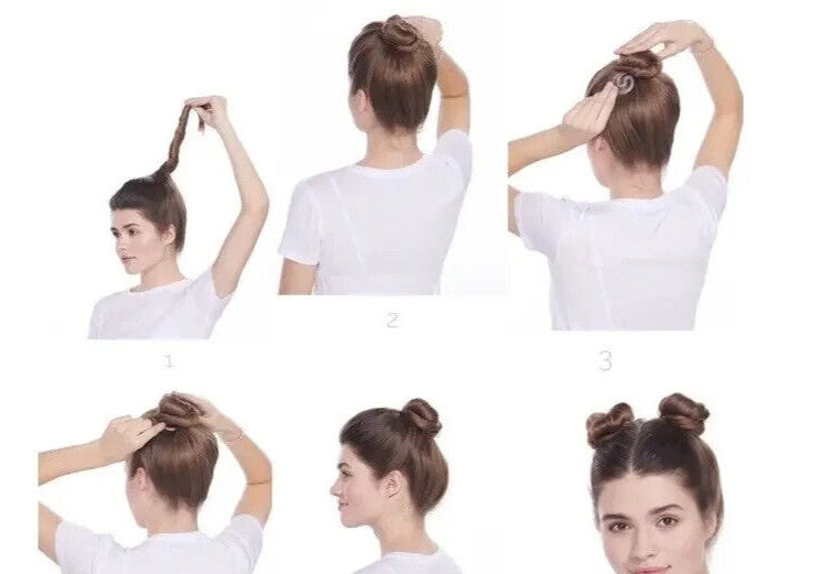 Lot of 4 Invisibobble Bunstar Traceless Bun Tool - No Metal Clear,