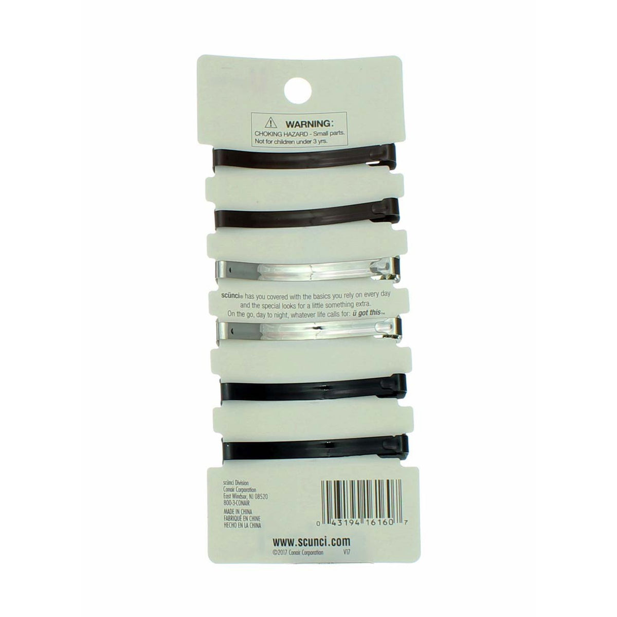 Hair Barrettes Clip Set - 6 Pc Assorted Colors