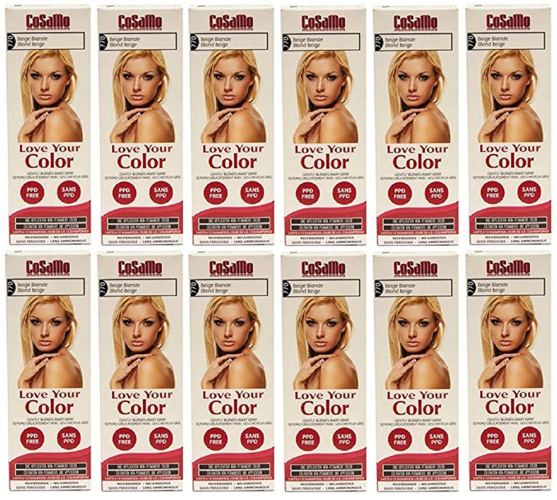 CoSaMo Hair Color #770 Beige Blonde – 12 Pack