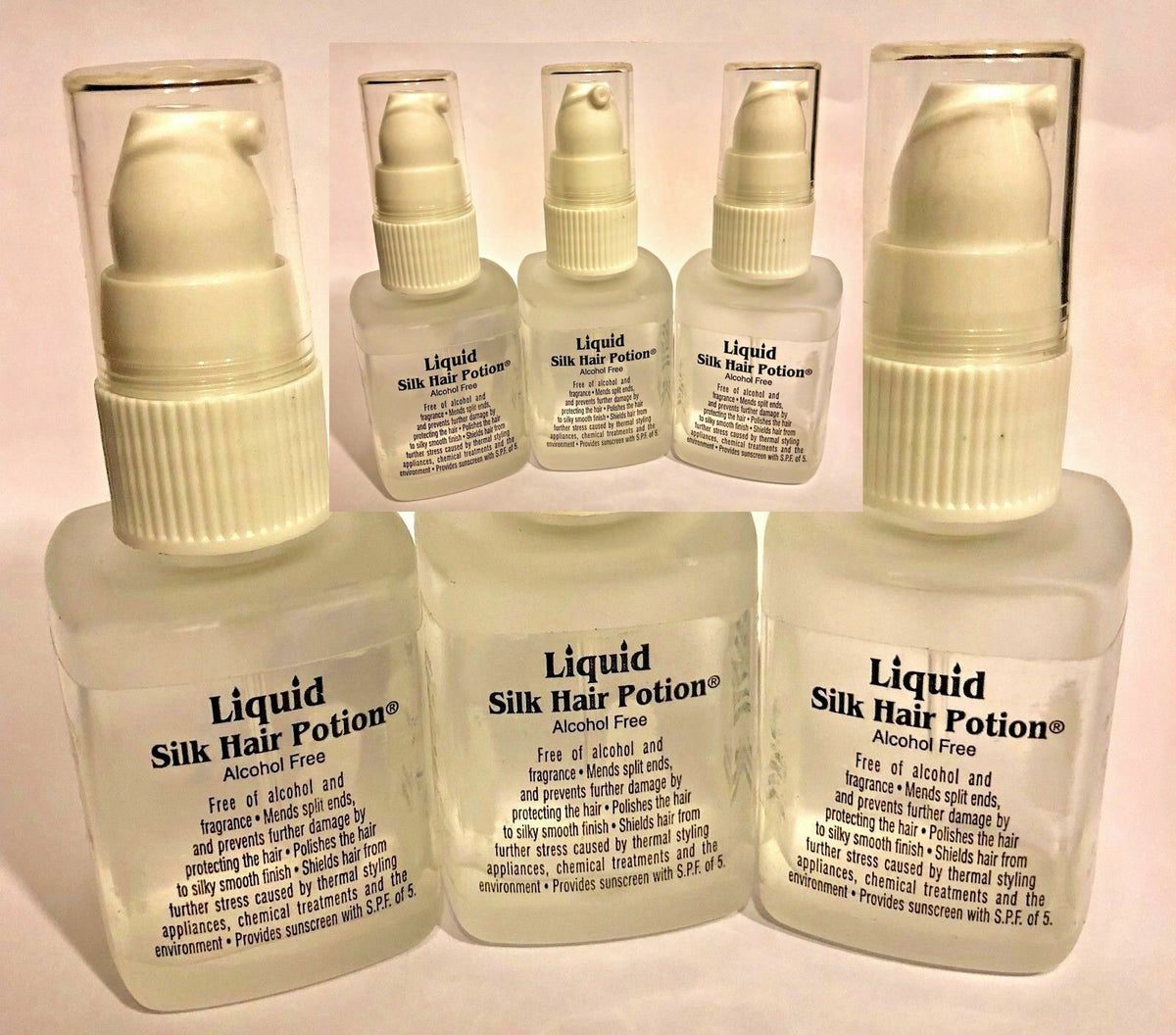 Liquid Silk Hair Potions Serum - Alcohol & Fragrance Free, 1.7 oz, Pack of 6