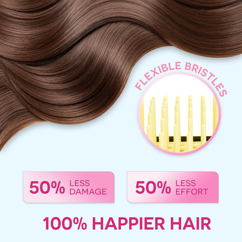 Detangler Brush for Curly Thick Hair - Pain-Free, Reduces Breakage & Shedding