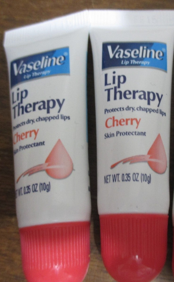 Vaseline Cherry Lip Therapy Balm Set - Protects Dry Chapped Lips, 2x 0.35 oz