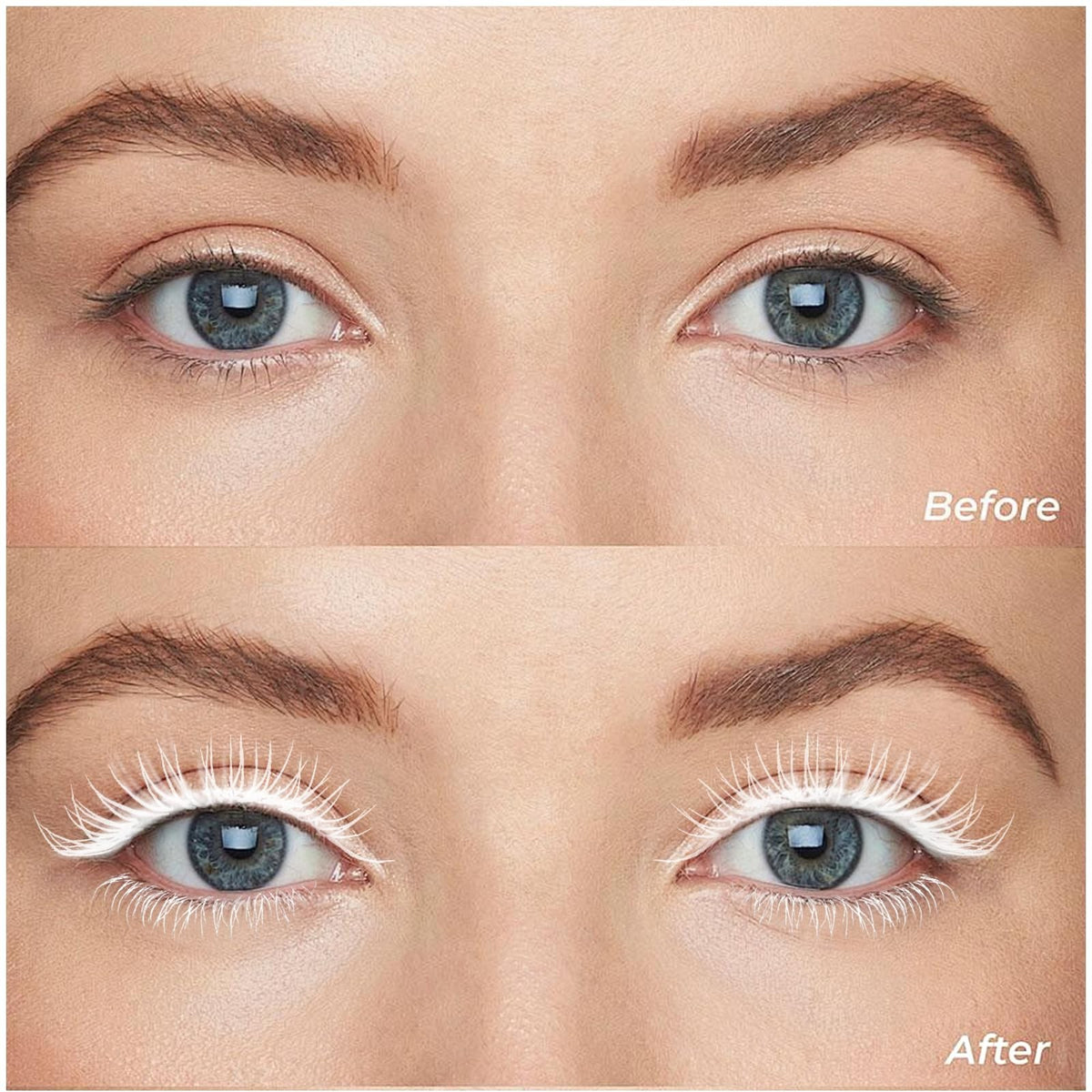 White Volumizing Waterproof Eyelash Primer for Length & Thickness